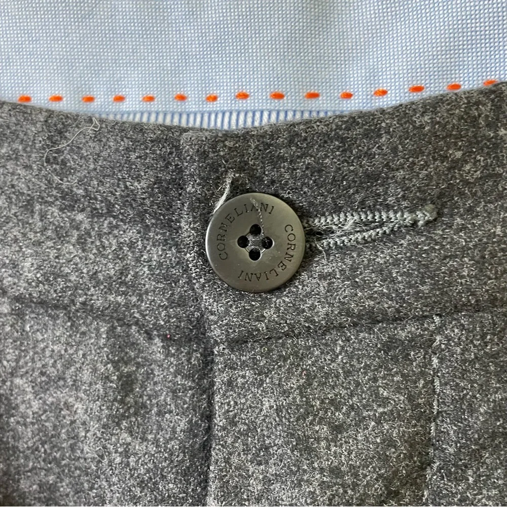 Corneliani Charcoal Gray 100% Wool Trouser Pants SZ IT 50 / US 40